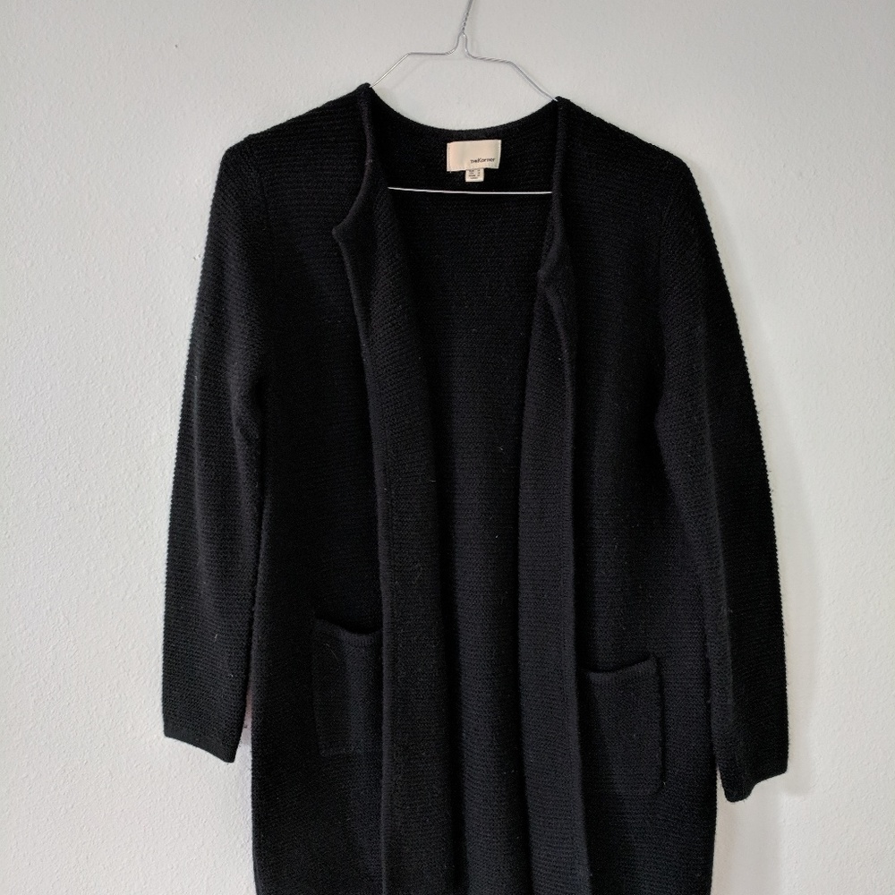 Black Open Front Sweater